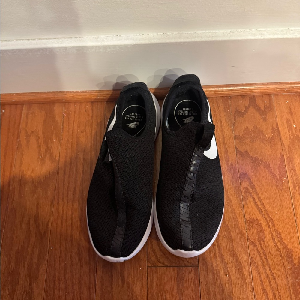 Nike Black and White Slip-On Sneakers
